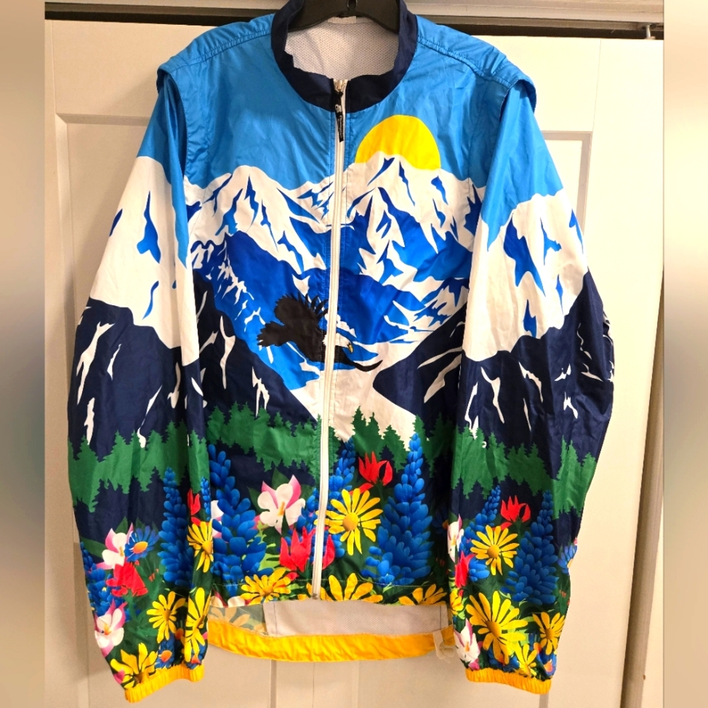 Free Spirit Wear Awesome Wind Jacket/Vest Kathy Sarns Artwork Biking